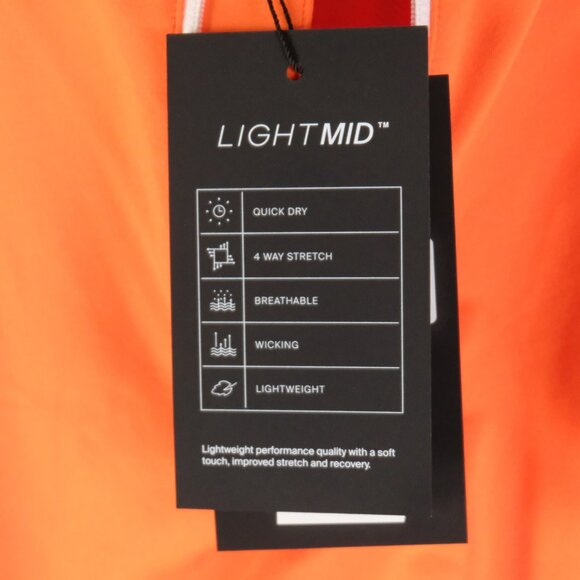 J.Lindeberg RY Mid Layer Shirt Mens Medium Lava Orange Quick Dry Stretch Golf - Picture 9 of 11